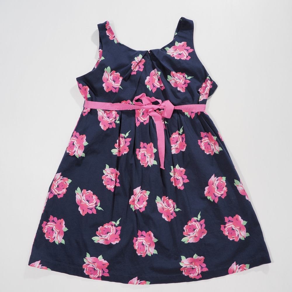 Motherhood Maternity Dress Womens Extra Large Blue Pink Floral Belted Sleeveless